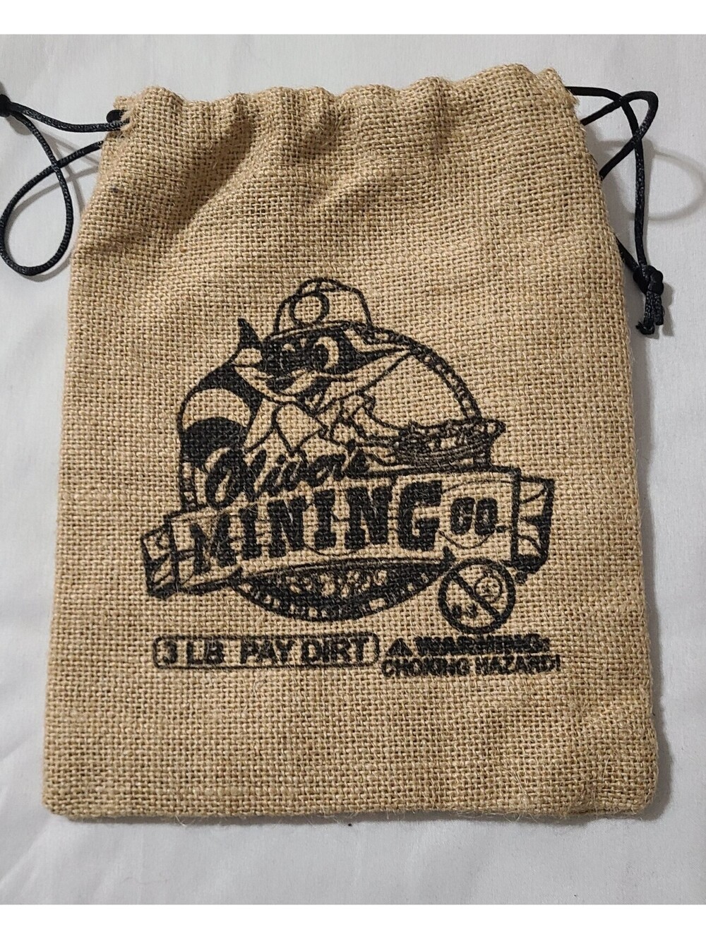 Great Wolf Lodge Oliver's Mining Co. Burlap Pouch Sz 8.5x6.5 Brown Gems BAG ONLY